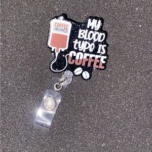 Coffee Badge Reel - Black and White